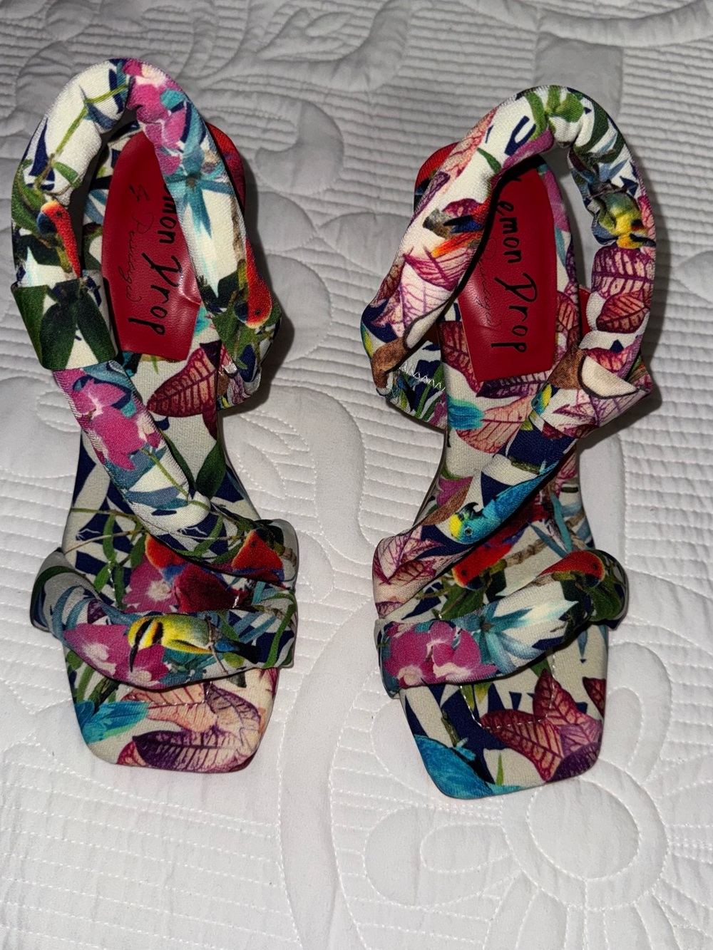 Floral Multicolor Knot Strap Sandals - Women's